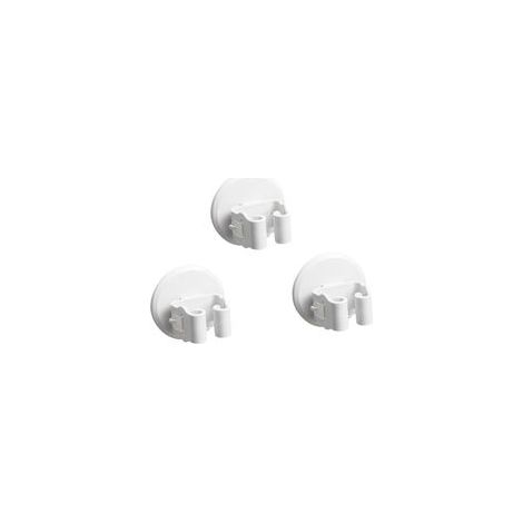 3pièces Support pour Balai à Franges Et Serpillière Pince De Fixation avec Ventouse Lot de Blancs (1/5)