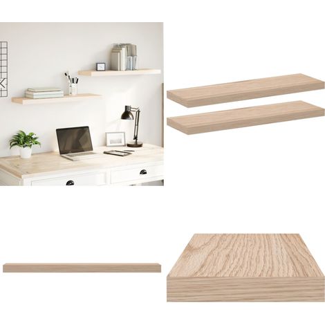 vidaXL Schweberegale 2 Stk. 80x23,5x4 cm Holzwerkstoff (1/5)