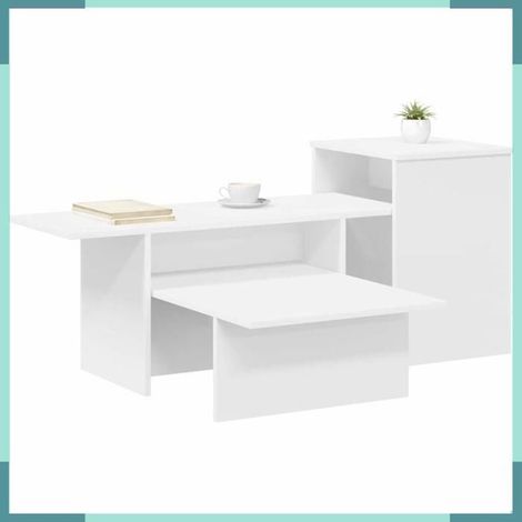 891160 Table console Blanc 91,5 x 35 x 38,5 cm Bois d'ingénierie (1/5)