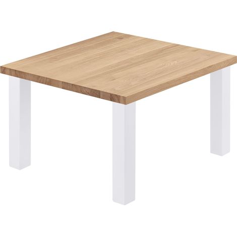 LAMO Manufaktur Esstisch Küchentisch, 60x60x47 cm (AxBxH), Classic, Natur / Weiss, LKG-01-A-002-9016Cl