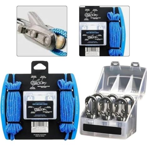 Tendeur de verrouillage à came pour corde - Outil de serrage pour corde para - Avec ressorts en acier inoxydable - Pour matériel de camping et équipement de bateau (1/3)
