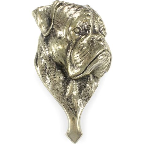 Boxer, Boxer I: un llamador de puerta con forma de cabeza de perro, llamador de latón, decoración retro para puertas de Art-Dog. (1/5)