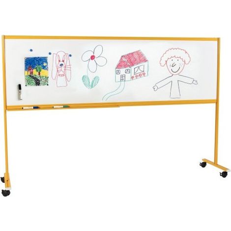[JAMAIS UTILISE] Tableau Blanc Effaçable et Magnétique Double Face Sur Pieds pour Enfants 60x200cm - 8569 (1/2)