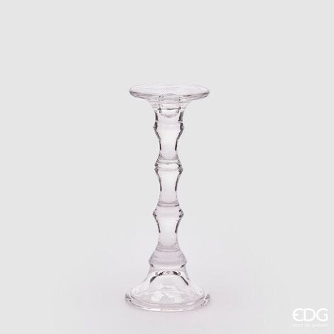 EDG Enzo De Gasperi Portacandela Classico Eos H 30 Cm D 12 Cm Natural Trasparente