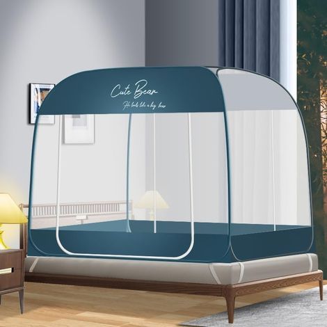 Moustiquaire Portable à Double Porte, Respirante, pour Tente de Couchage, Support épaissiRapide et Facile (B, 150 x 200 cm) (1/5)