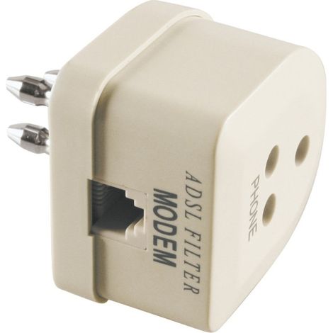 FILTRO ADSL SPINA E PRESA 3 POLI PLUG 6/2 POLI