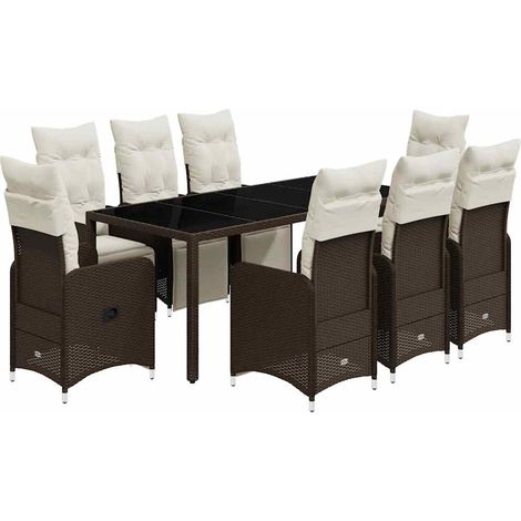 Maison Exclusive - Set de mesa y sillas jardín 9 piezas y cojines (1/5)
