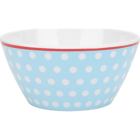 Magnifique grand récipient alimentaire, idéal pour soupes, salades et vaisselle de cuisine à usage domestique et professionnel, à pois bleu clair (1/5)
