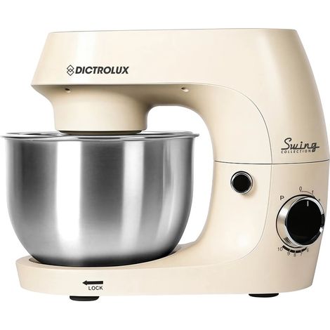 TrAdE Shop Traesio - Impastatrice Planetaria Sm-2546 Crema 4lt 1500w 10 Velocità 3 Ganci Coperchio Paraschizzi - (1/5)