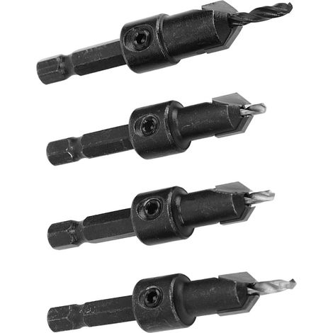 4 Pièces Fraises à Queue Hexagonale en Carbure pour Vis Auto-taraudeuses (1/5)