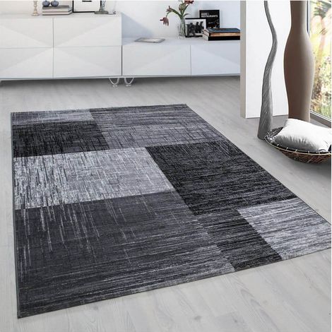 Tapis contemporain pour salon noir Rozza Noir 160x230