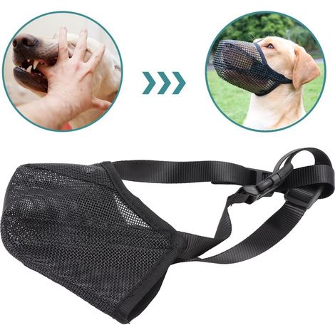 Muselière en maille respirante pour chien, anti-morsure, anti-aboiement, dispositif anti-ingestion, muselière pour animaux de compagnie, taille XL. (1/5)