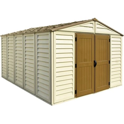 Casetta Box da Giardino 325x398x233 cm in PVC Avorio/Marrone (1/5)