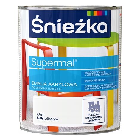 Śnieżka Eko Supermal Acryllack Weiß Halbglänzend 0,8L