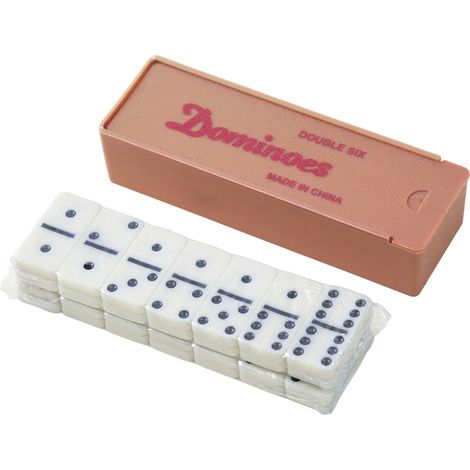 Dominos - 28 Pièces en Plastique - Boîte de Rangement Compacte - Jeu Éducatif pour Enfants et Adultes - Pour Jeux Interactifs en Famille