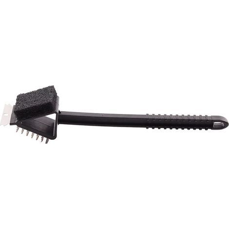 1 cepillo para barbacoa, productos de limpieza para barbacoa: cepillo de limpieza para barbacoa, almohadilla de fregado, cepillo para parrilla de barbacoa 3 en 1 (1/5)