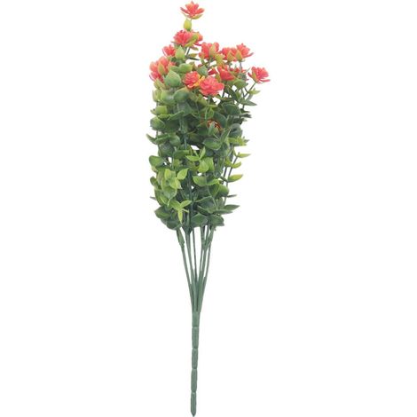 Lot de 8 plantes UV extérieur orange, déco jardin résistante aux intempéries, ornement terrasse balcon, fleurs artificielles soleil, set 8 pièces (1/5)