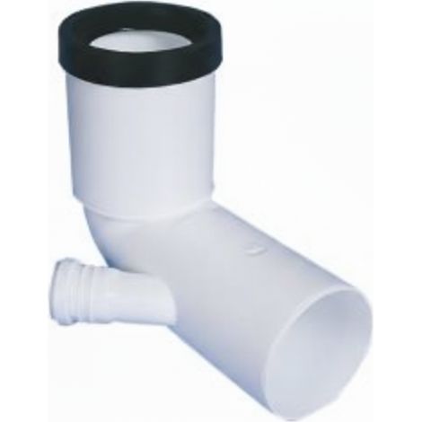 Curva prolungata wc 90° Ø90/50/50 in polipropilene bianco per sistema di scarico bamplast pp-tech bampi bsb090590