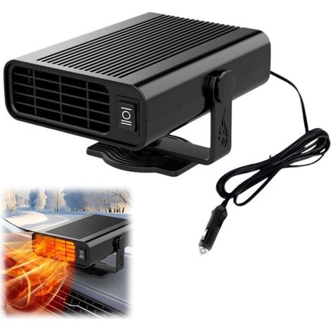 1 unidad,Calefactor portátil para coche 12V 150W,Desempañador giratorio 360°,Ventilador 2 en 1 (frío y calor),14,510,58 cm,Negro (1/5)