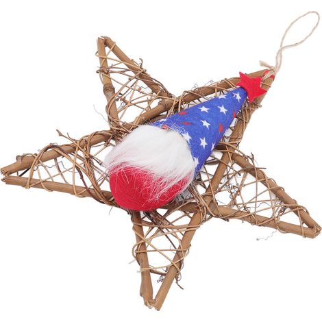 Décoration murale type B : guirlande, ornement de porte, poupée sans visage, pendentif pentagramme en rotin, motif « fête de l'Indépendance » (4 juillet). (1/5)