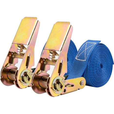 Juego de 2 correas de trinquete – 4 m – alta resistencia – para motocicletas/bicicletas/mudanzas – azul (1/5)