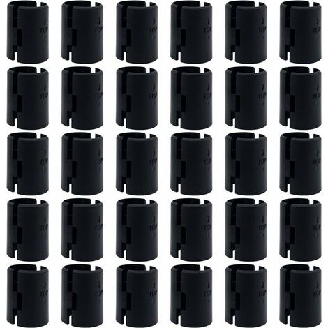 60 clips de fixation d'étagère en plastique ABS de 25,4 mm de diamètre pour la fixation ou le remplacement de montants ou de tubes d'étagère - 30 paires noires (1/5)