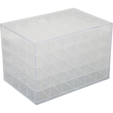 Boîte de rangement à tiroirs pour bijoux, 120 compartiments transparents pour boucles d'oreilles et accessoires (1/5)