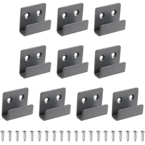Lot de 10 crochets muraux robustes en acier inoxydable avec vis pour cadre photo miroir, gris sable (1/5)