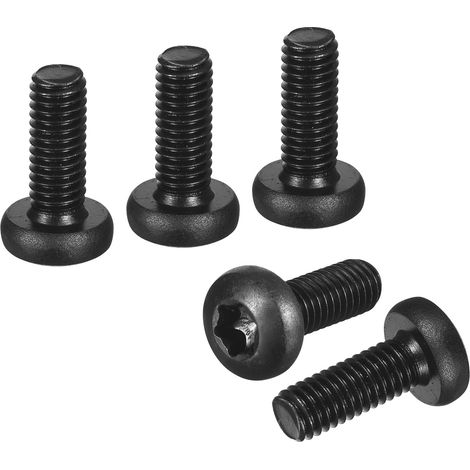 Vis Torx de sécurité à tête bombée M6x16mm 40 Pièces Noir (1/5)