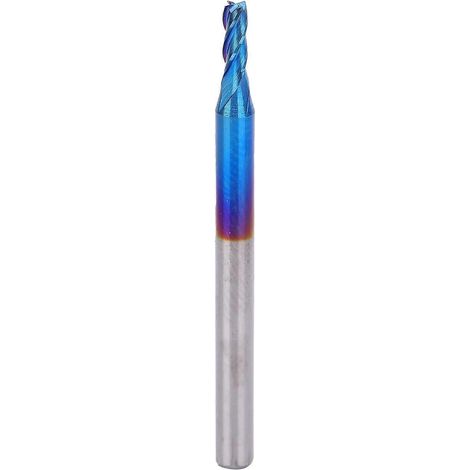 4-schneidiger Schaftfräser aus Wolframstahl mit NanoBlue-Beschichtung, CNC-Fräser mit geradem Griff (3,175 x 2 x 5)