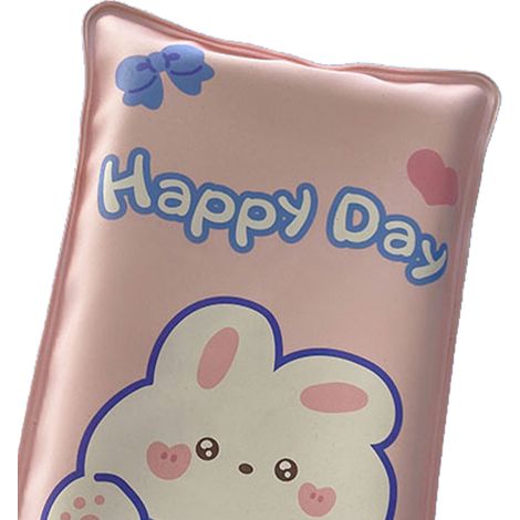 Mehrzweck-Eiskissen, mit Wasser gefüllt, mit Cartoon-Motiv, kühlendes Sommerkissen, Sitzkissen für Kinder, rosa Hintergrund, niedliches Kaninchen (1/5)