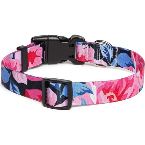 Modisches, gemustertes Hundehalsband mit Schnellverschluss, klassisches, verstellbares Nylonhalsband