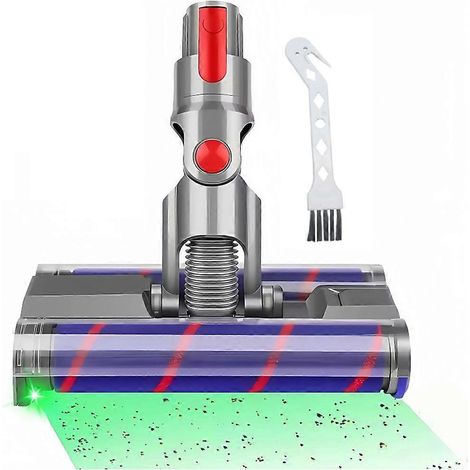 Pièces détachées pour aspirateur V7 V8 V10 V11 V15 : tête de brosse rotative à double rouleau souple avec lumière LED pour sols durs (1/5)