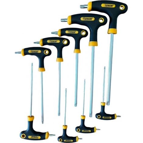 Set Chiavi A T Torx Lunghe Forate 9 Pz Chiavi a Brugola Impugnatura a T 261609