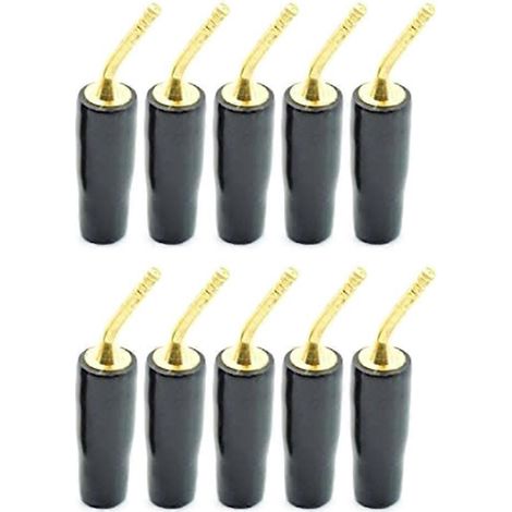 Schweißfreie Bananenstecker für Lautsprecherkabel, geflochtene Kabel, Steckerverbinder – 10 Stück – Schwarz