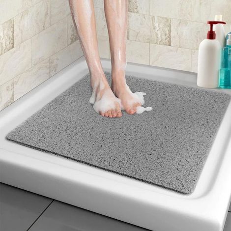 Tapis de Douche antidérapant, 60x60cm, Tapis de Bain,Tapis de Douche de Massage en PVC Luffa pour Zones Humides,Séchage Rapide (1/5)