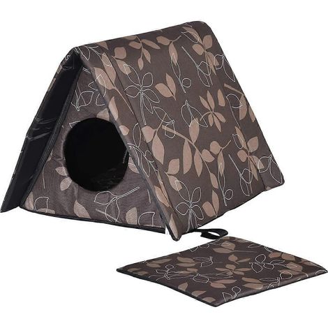 Niche extérieure pour chat résistante à l'hiver, imperméable, avec tapis amovible, M (1/4)