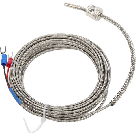 Thermocouple type K sonde de température résistante à la corrosion, anti-interférences, durable et robuste, câble de 5 mètres pour contrôleur. (1/5)