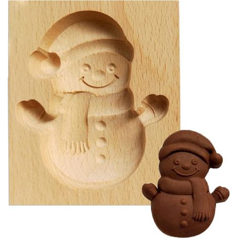Emporte-pièce en Bois Sculpté pour Biscuits - Moule à Presser DIY pour Pâtisserie (1/5)