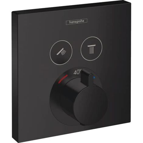 Set di finitura Hansgrohe ShowerSelect per miscelatore termostatico da incasso con 2 funzioni, nero opaco (15763670)