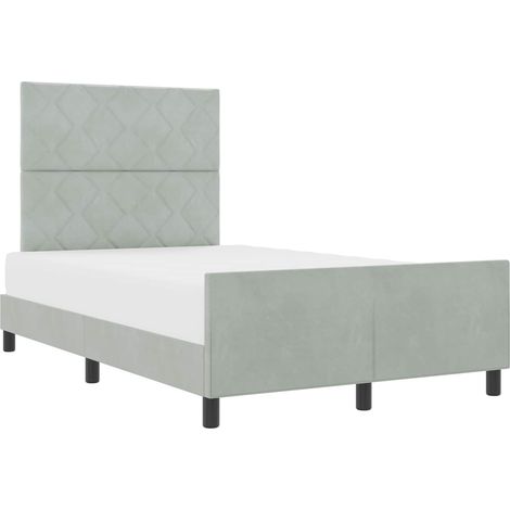 Maison Exclusive - Letto a molle con testiera Grigio chiaro 120 x 190 cm Velluto (1/5)