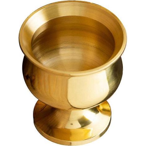 Buddhistische Wasserschale aus Messing, luxuriöser Retro-Tempelbecher, Tempelopfergabe – 5,00 x 4,70 x 4,70 cm – Gold (1/3)