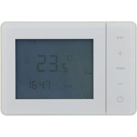 Thermostat Programmable - Filaire - Pour Chauffage Électrique Gaz Bois Fioul - 7 Jours - Écran LCD Rétroéclairé - Alimentation 2 Piles AA (1/3)