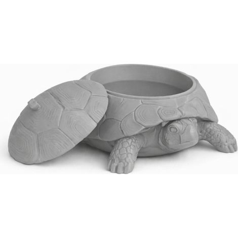Un elegante portagioie a forma di tartaruga in grigio (1/3)