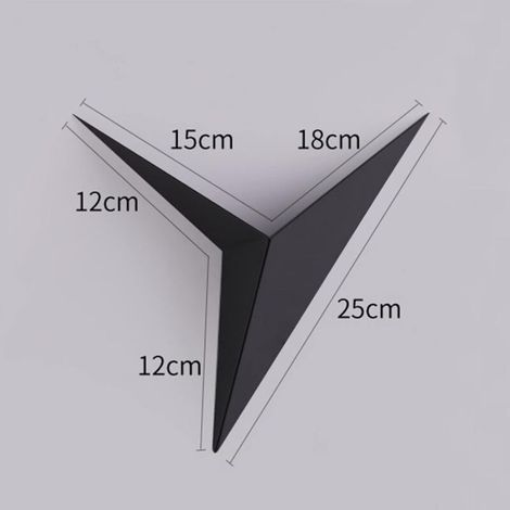 Triangulaire Fer Lampe Murale LED, Applique Murale Noire, Applique Murale Industrielle, Luminaires Mural Intérieur, Applique Art Deco pour Salon, Chambre, Chevet, Hôtel, Bar (Lumière Chaude) [Classe é (1/3)