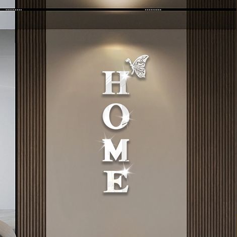 Lntyq Spiegel-Wandaufkleber, selbstklebender Spiegelaufkleber, 3D-entfernbarer Spiegelaufkleber, Buchstaben Home DIY Spiegel-Wandaufkleber, für Wohnzimmer, Küche, Schlafzimmer, Büro, TV-Hintergrund (1/3)