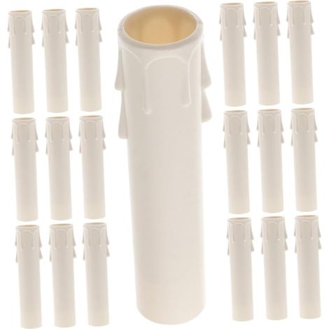 30 Pièces Cache-bougies Plastique Blanc Vintage Pour Candélabre Lot De Protection Contre Les Coulures De Cire Et Protège Les Mains (1/5)