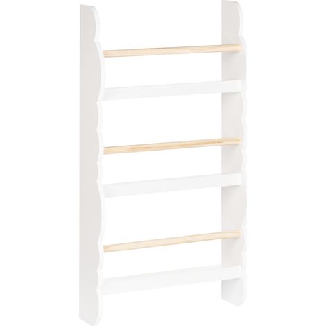Estantería de pared colgante de madera de pino MDF de 3 baldas para habitación infantil blanco Rigolet