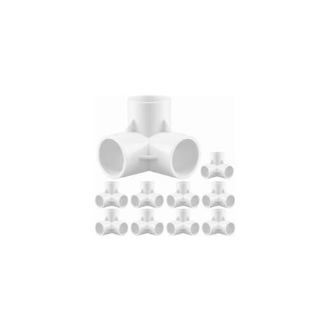 10 pièces raccords de tuyauterie à 3 voies, diamètre intérieur de 32mm, blanc, connecteurs d'angle de tuyau en plastique PVC (1/5)