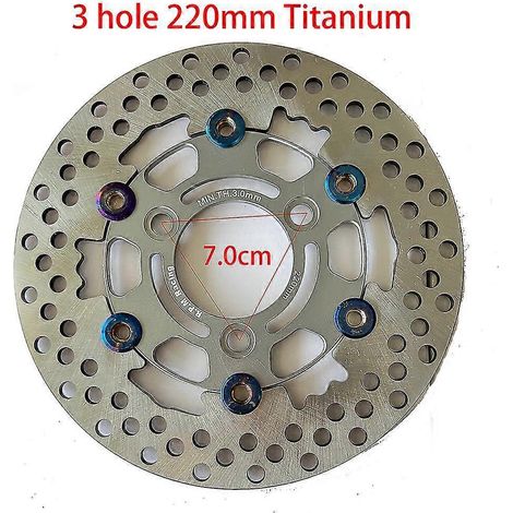 Disques de frein flottants universels en alliage d'aluminium pour moto, diamètre extérieur 200 mm/220 mm/245 mm/260 mm, plaquettes de frein à refroidissement rapide - 7.0 Titane 220 mm (1/5)